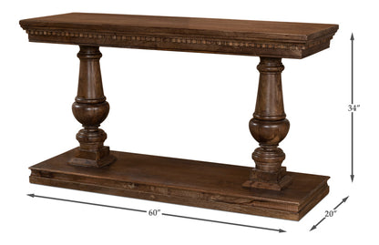 Joshua Console Table With Drawers Walnut Finish Wood