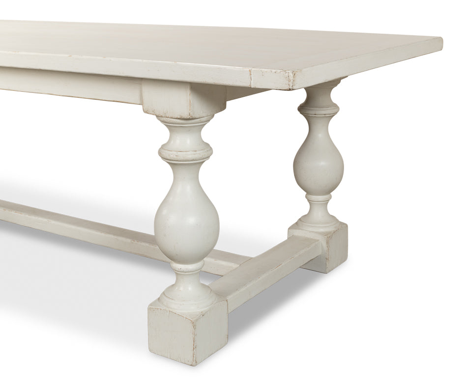 Owen Antique White Dining Table Seats 8 Reclaimed Wood