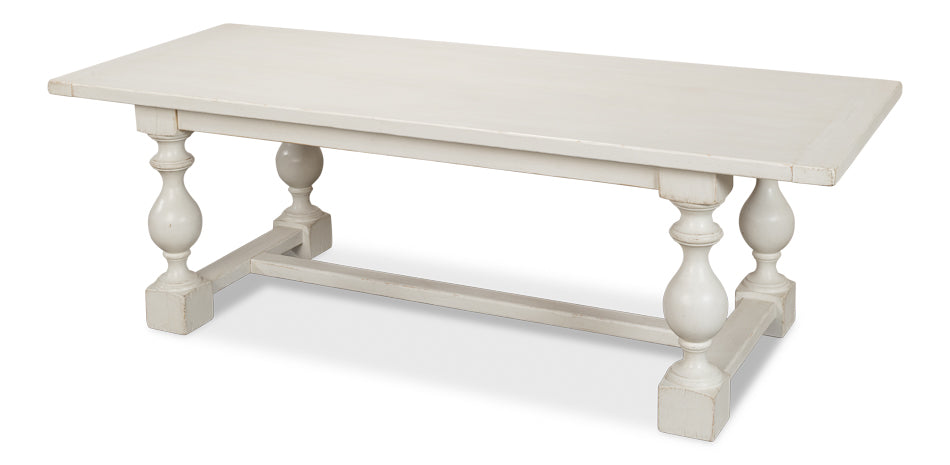 Owen Antique White Dining Table Seats 8 Reclaimed Wood