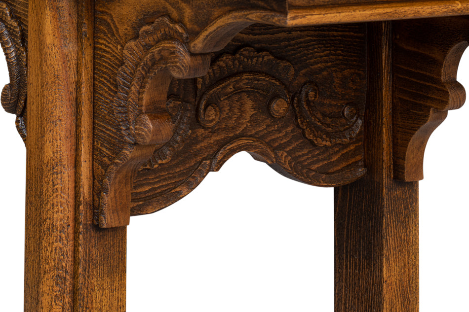 Equestrian Console Table Reclaimed Wood