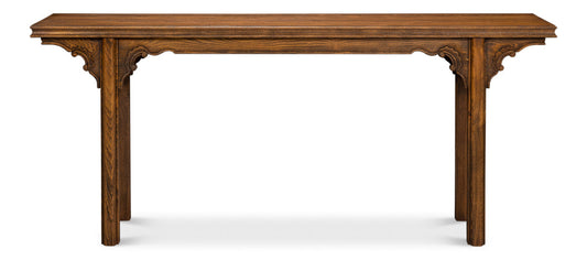 Equestrian Console Table Reclaimed Wood