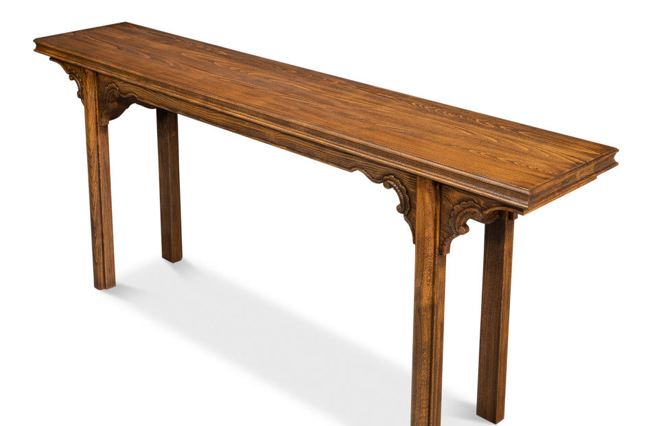 Equestrian Console Table Reclaimed Wood