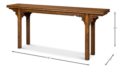 Equestrian Console Table Reclaimed Wood