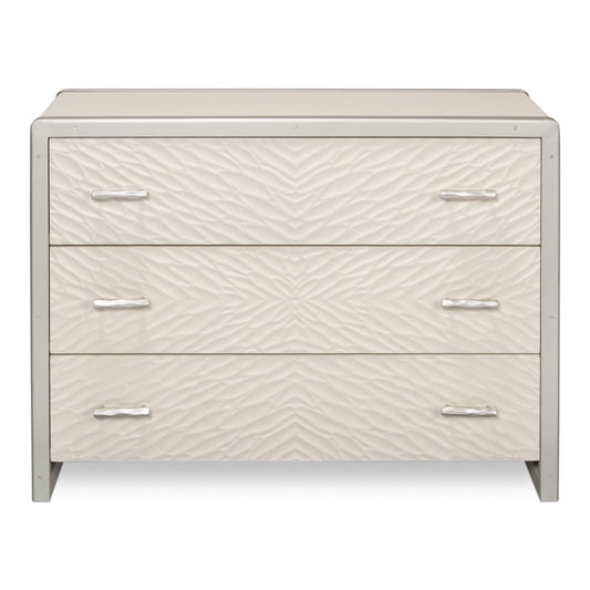 Textures Commode White 3 Drawers Chest