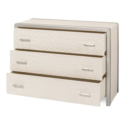 Textures Commode White 3 Drawers Chest