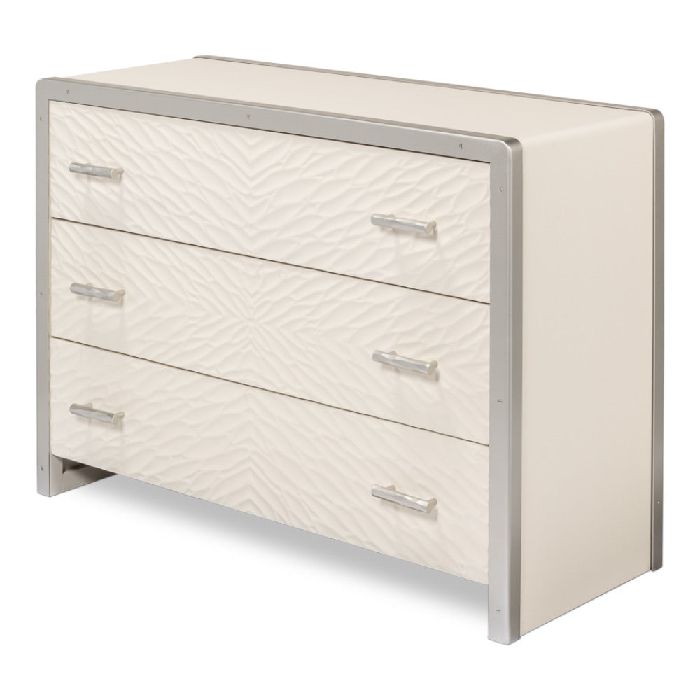 Textures Commode White 3 Drawers Chest