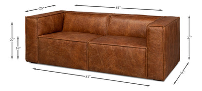 Harland Sofa Light Brown Leather