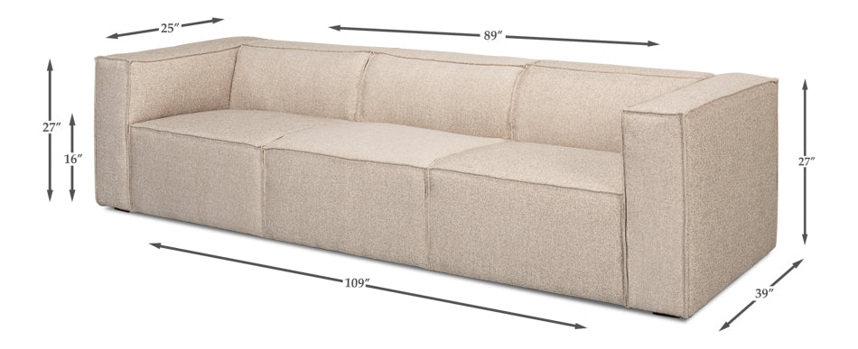 Miles Linen Sofa Low Profile 109"