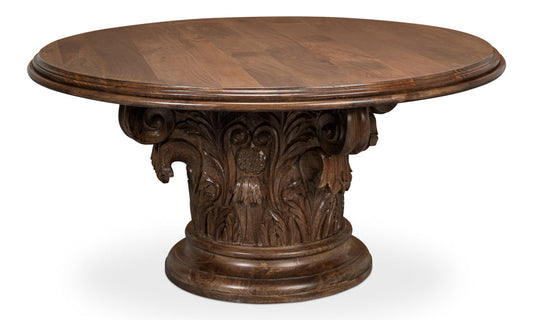 Hestia Carved Round Dining Table