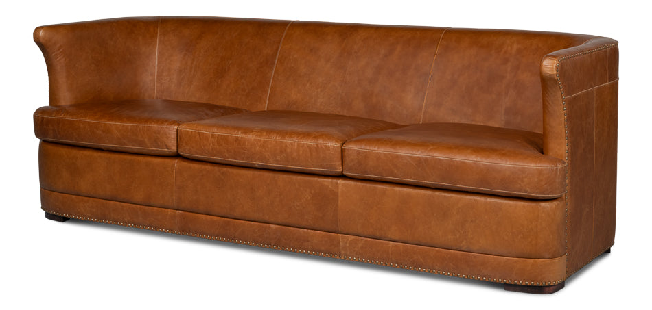 Retro Mcmillan Distilled Leather Sofa