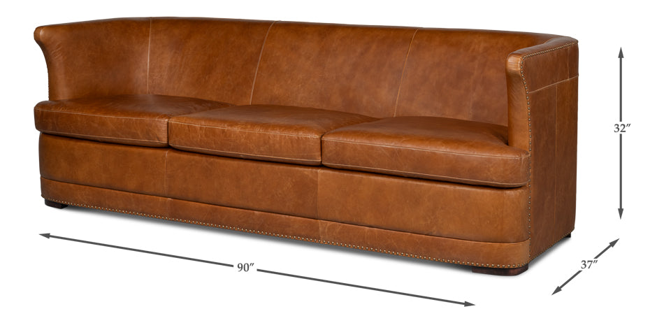 Retro Mcmillan Distilled Leather Sofa