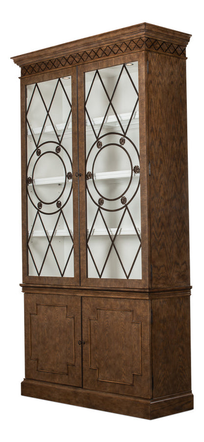 Grafton Curio Display Cabinet Glass Doors Bookcase