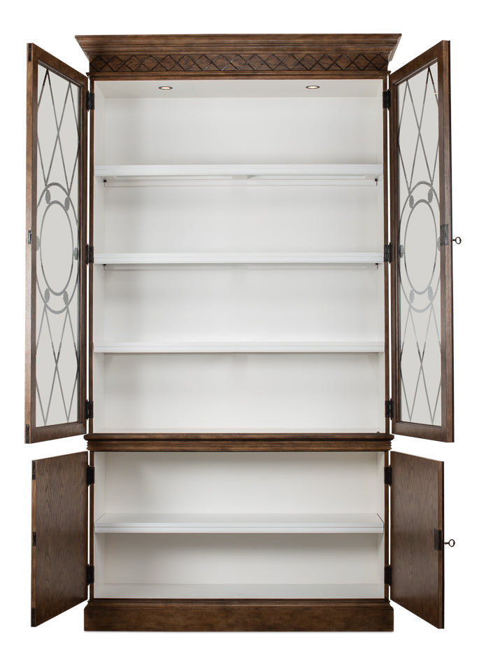 Grafton Curio Display Cabinet Glass Doors Bookcase