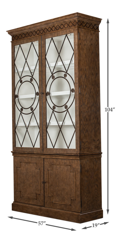 Grafton Curio Display Cabinet Glass Doors Bookcase