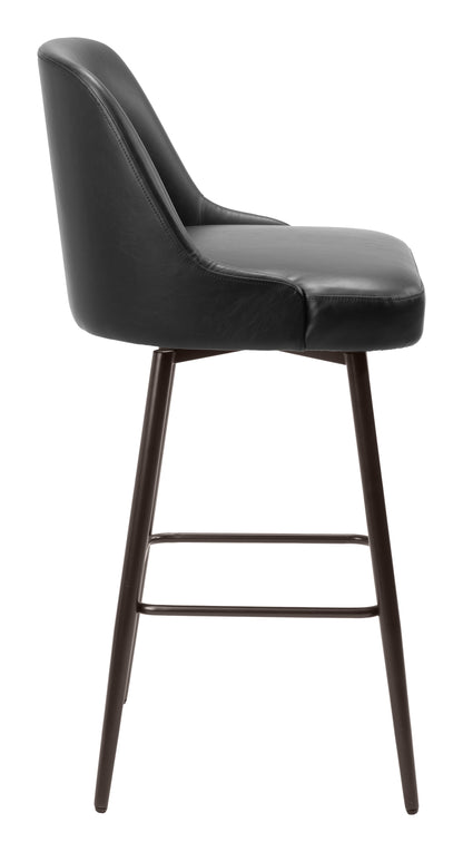 Keppel Swivel Barstool Black & Bronze