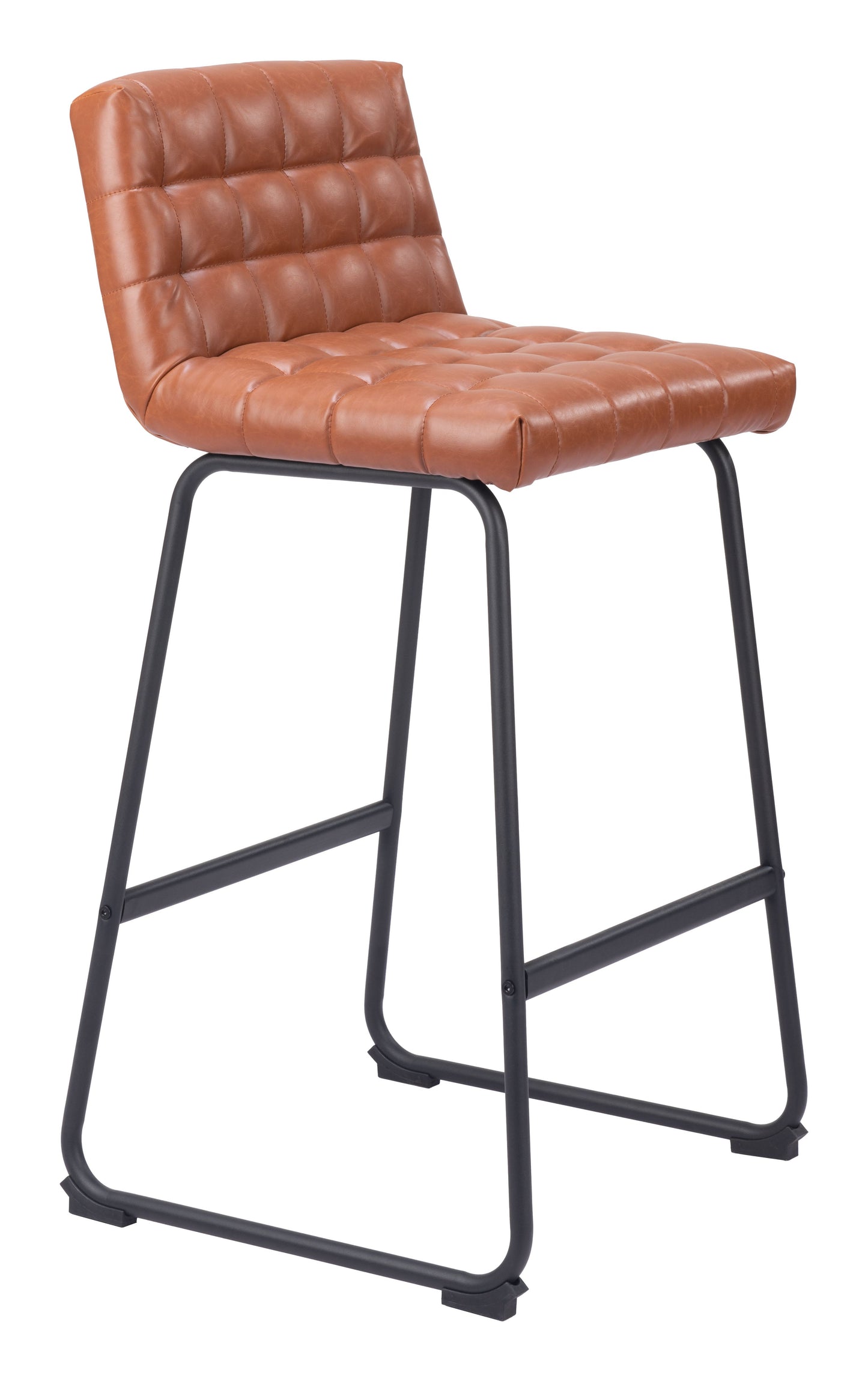 Pago Brown Leather Barstool (Set of 2)