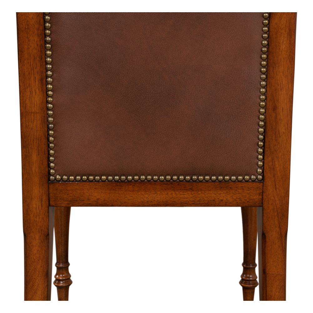 Jupe Side Chair Walnut With Brown Leather