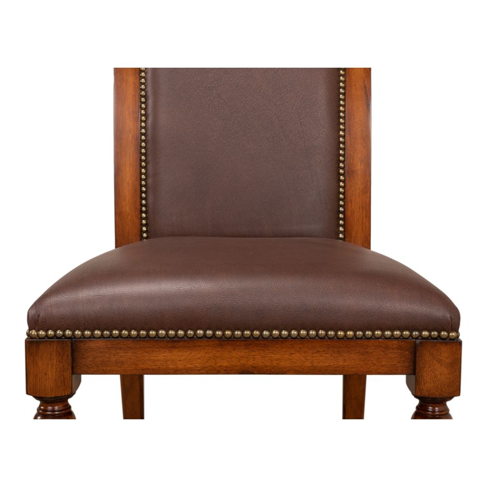 Jupe Side Chair Walnut With Brown Leather