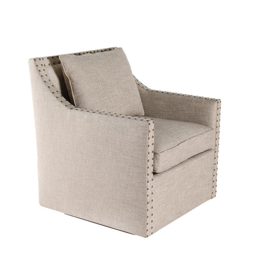 Peninsula Home Swivel Club Chair Kim, Euro Burlap