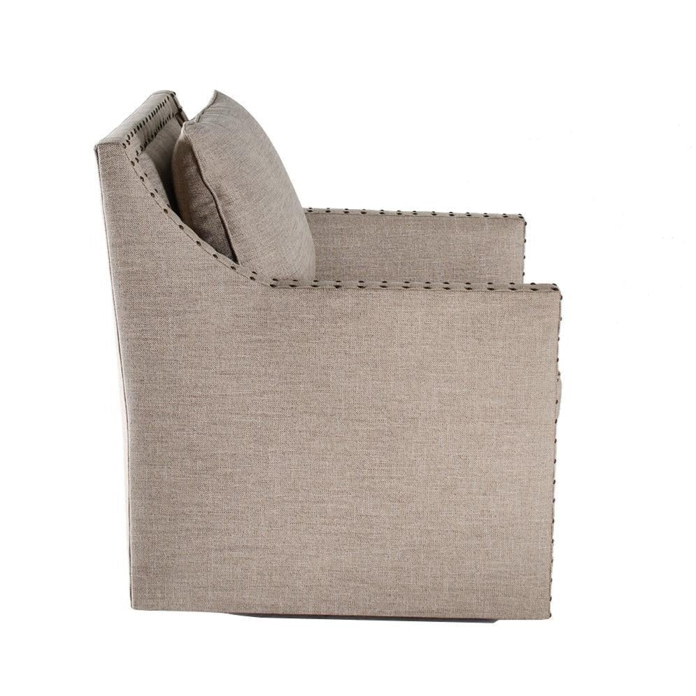Peninsula Home Swivel Club Chair Kim, Euro Burlap