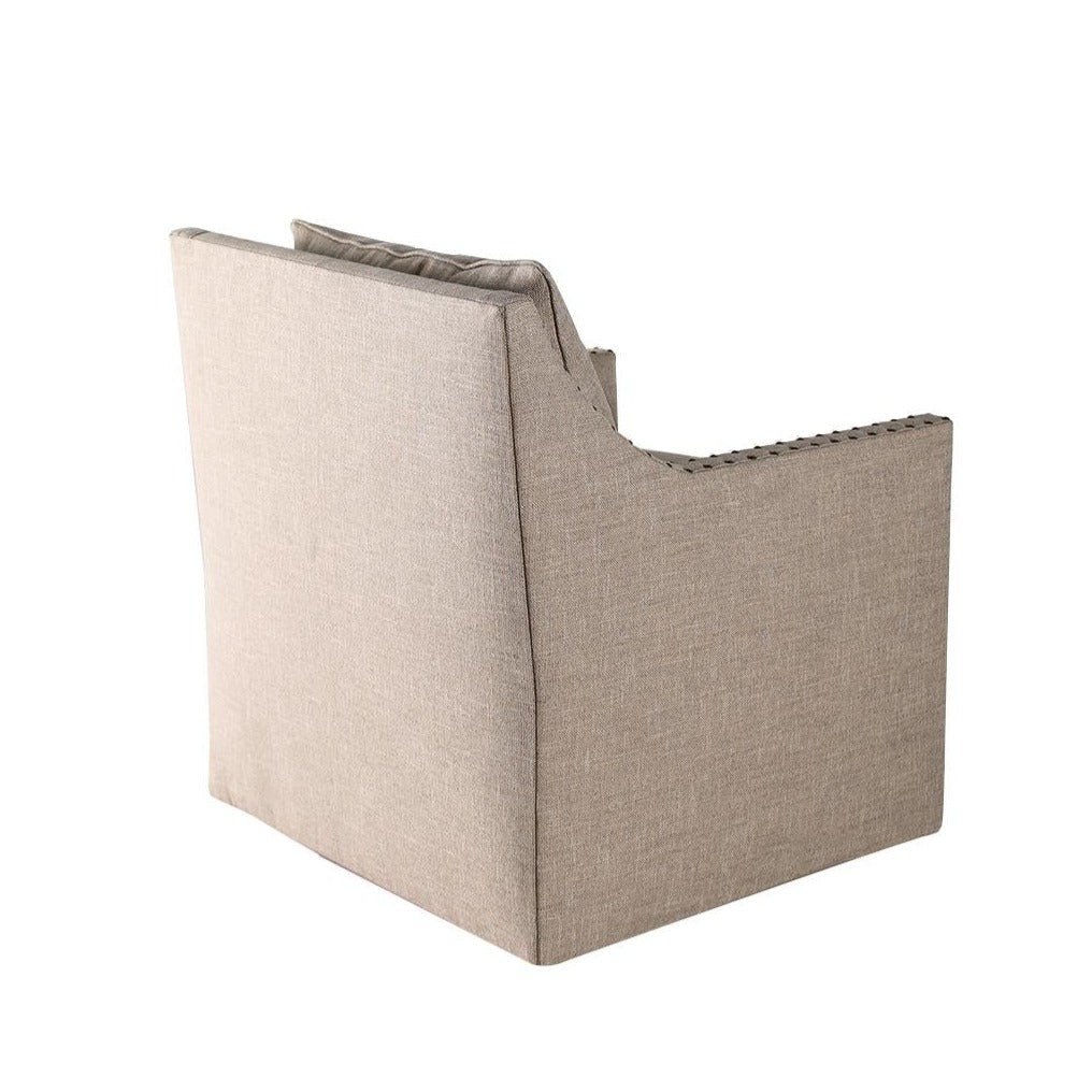 Peninsula Home Swivel Club Chair Kim, Euro Burlap