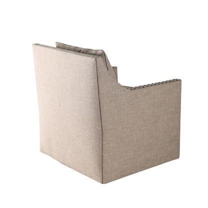 Peninsula Home Swivel Club Chair Kim, Euro Burlap