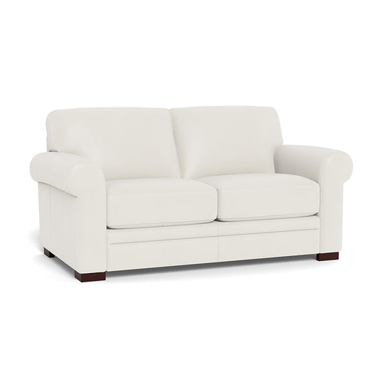 Wenton Mondern Leather Loveseat With Rolled Arms