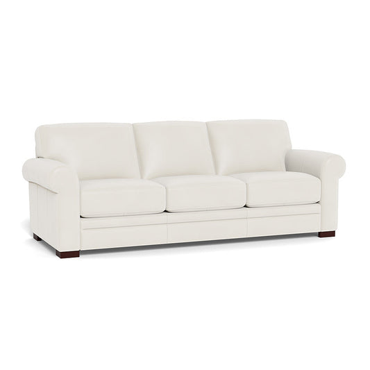 Wenton Mondern Leather Couch With Rolled Arms