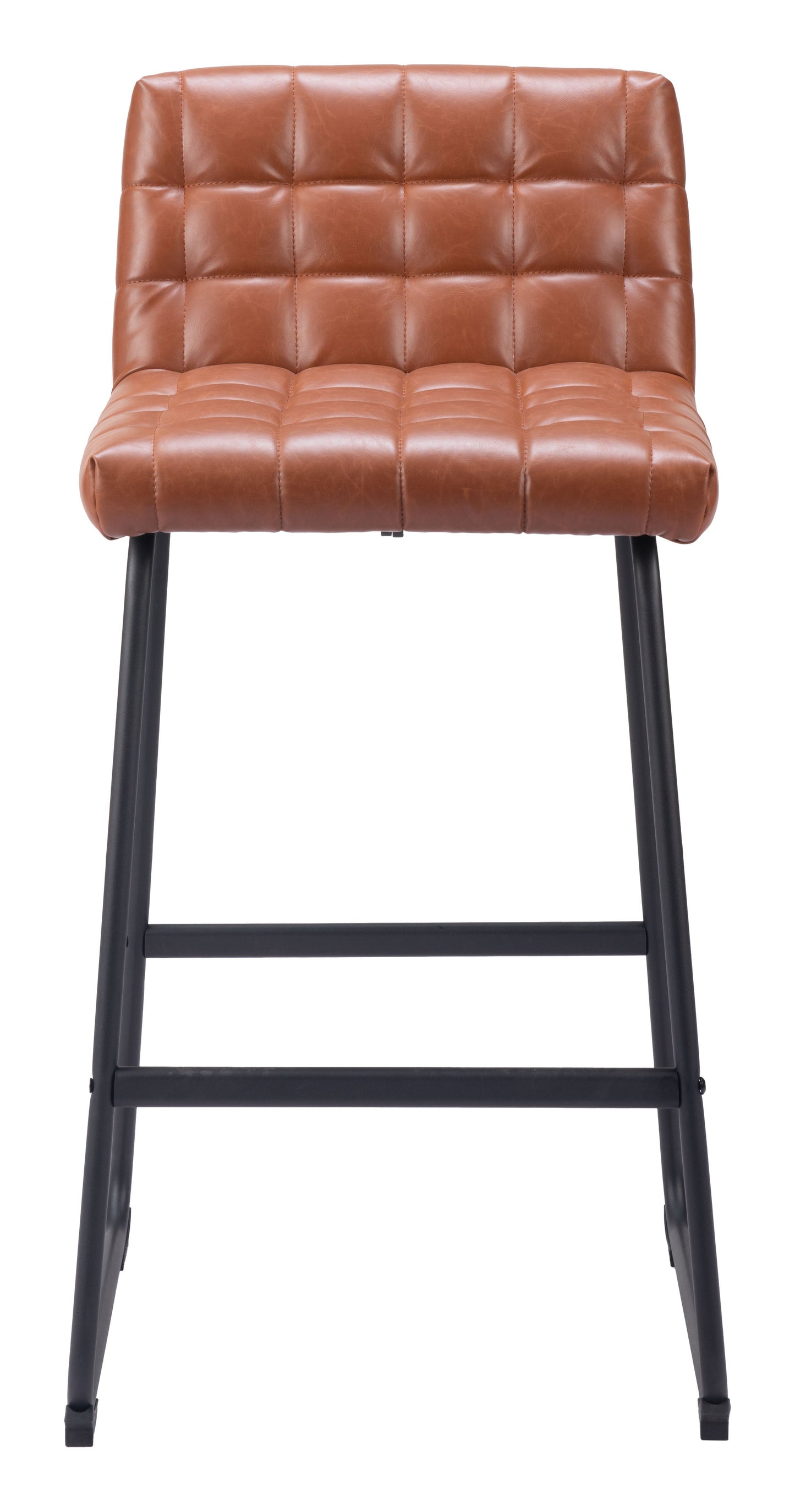 Pago Brown Leather Barstool (Set of 2)