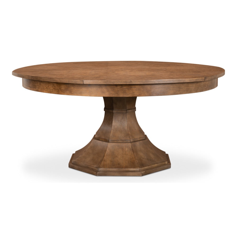 Giselle Jupe Extendable Round Dining Table In Mink Finish