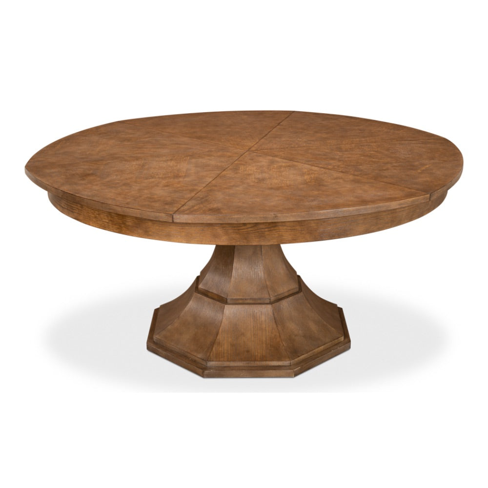 Giselle Jupe Extendable Round Dining Table In Mink Finish