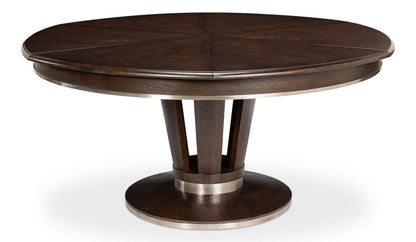 Soho Jupe Extendable Round Dining Table Burnt Brown