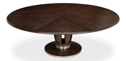 Soho Jupe Extendable Round Dining Table Burnt Brown