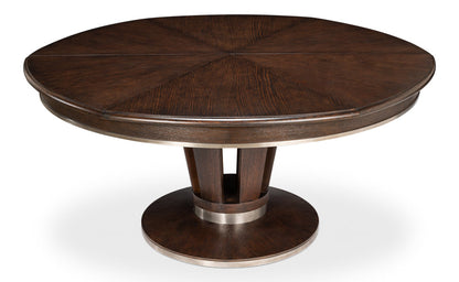 Soho Jupe Extendable Round Dining Table Burnt Brown