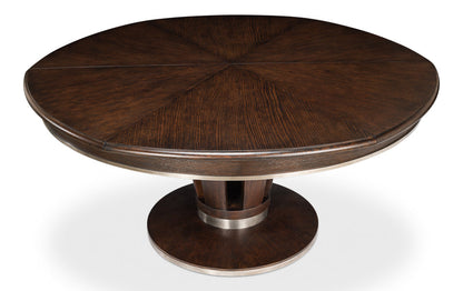 Soho Jupe Extendable Round Dining Table Burnt Brown