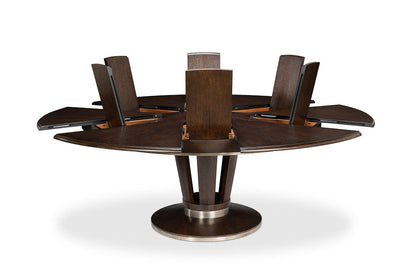 Soho Jupe Extendable Round Dining Table Burnt Brown