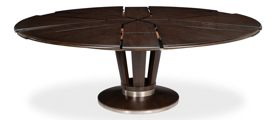 Soho Jupe Extendable Round Dining Table Burnt Brown