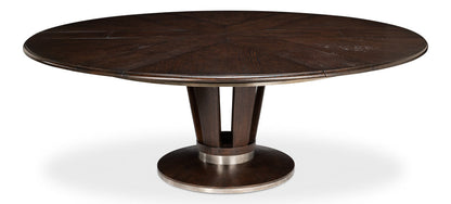 Soho Jupe Extendable Round Dining Table Burnt Brown