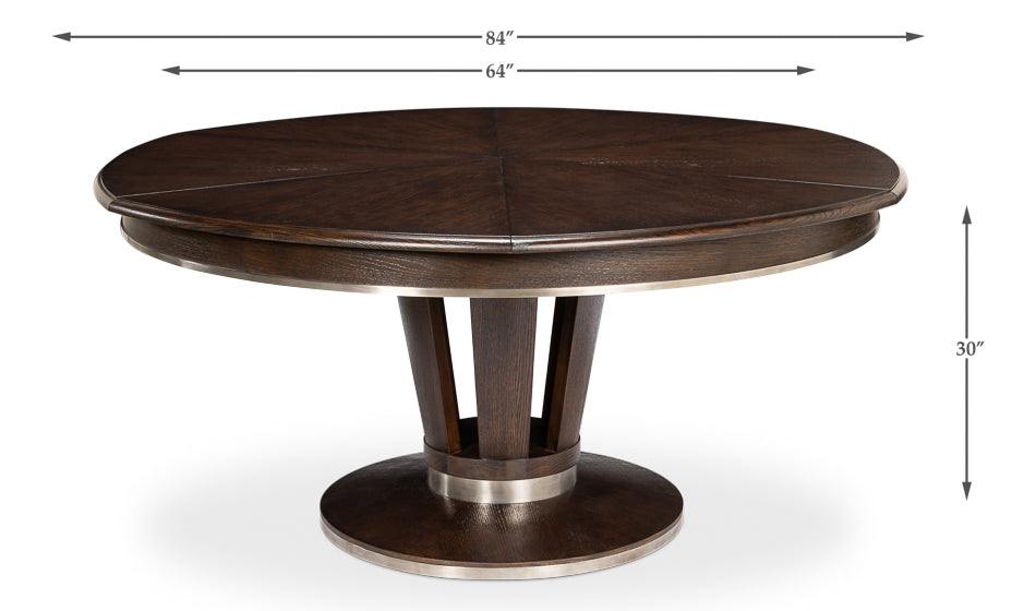 Soho Jupe Extendable Round Dining Table Burnt Brown