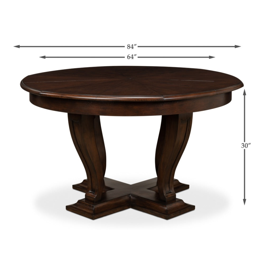 Metropolitan Jupe Extendable Round Dining Table Umbria Finish