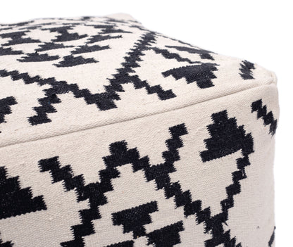 Lizardo Ottoman Beige & Black