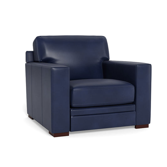 Waverly Modern Leather Club Chair With Track Arms