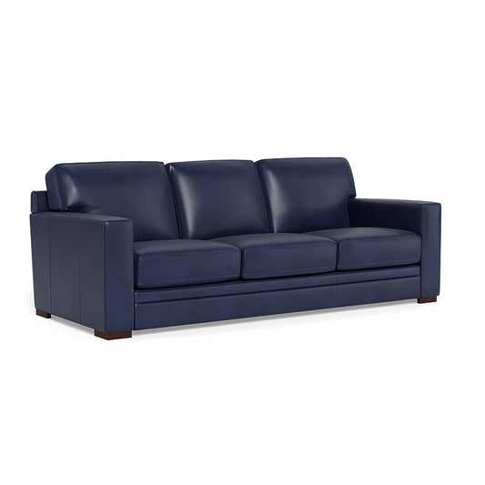 Waverly Modern Leather Couch With Track Arms