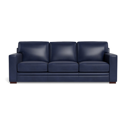 Waverly Modern Leather Couch With Track Arms