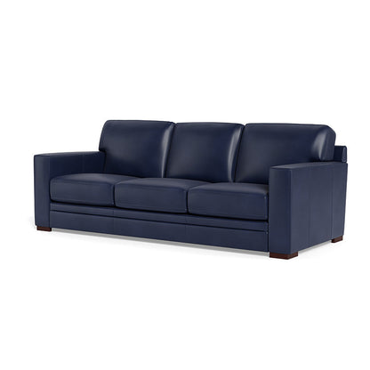 Waverly Modern Leather Couch With Track Arms