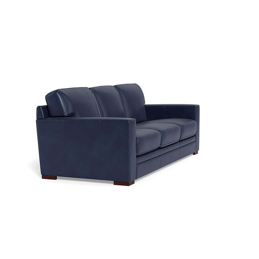 Waverly Modern Leather Couch With Track Arms