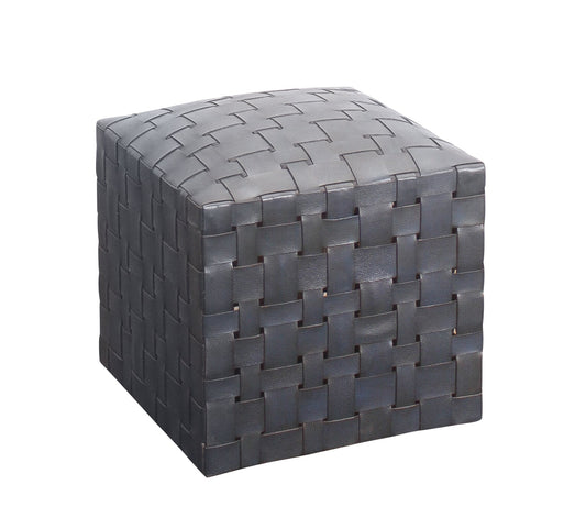 Leather Upholstered Square Ottoman