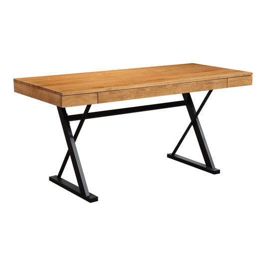  Profecto Modern Oak Wood Desk With Drawer Moe' Home