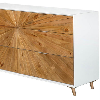 LH Home Reclaimed Wood White Casablanca 6 Drawer Dresser