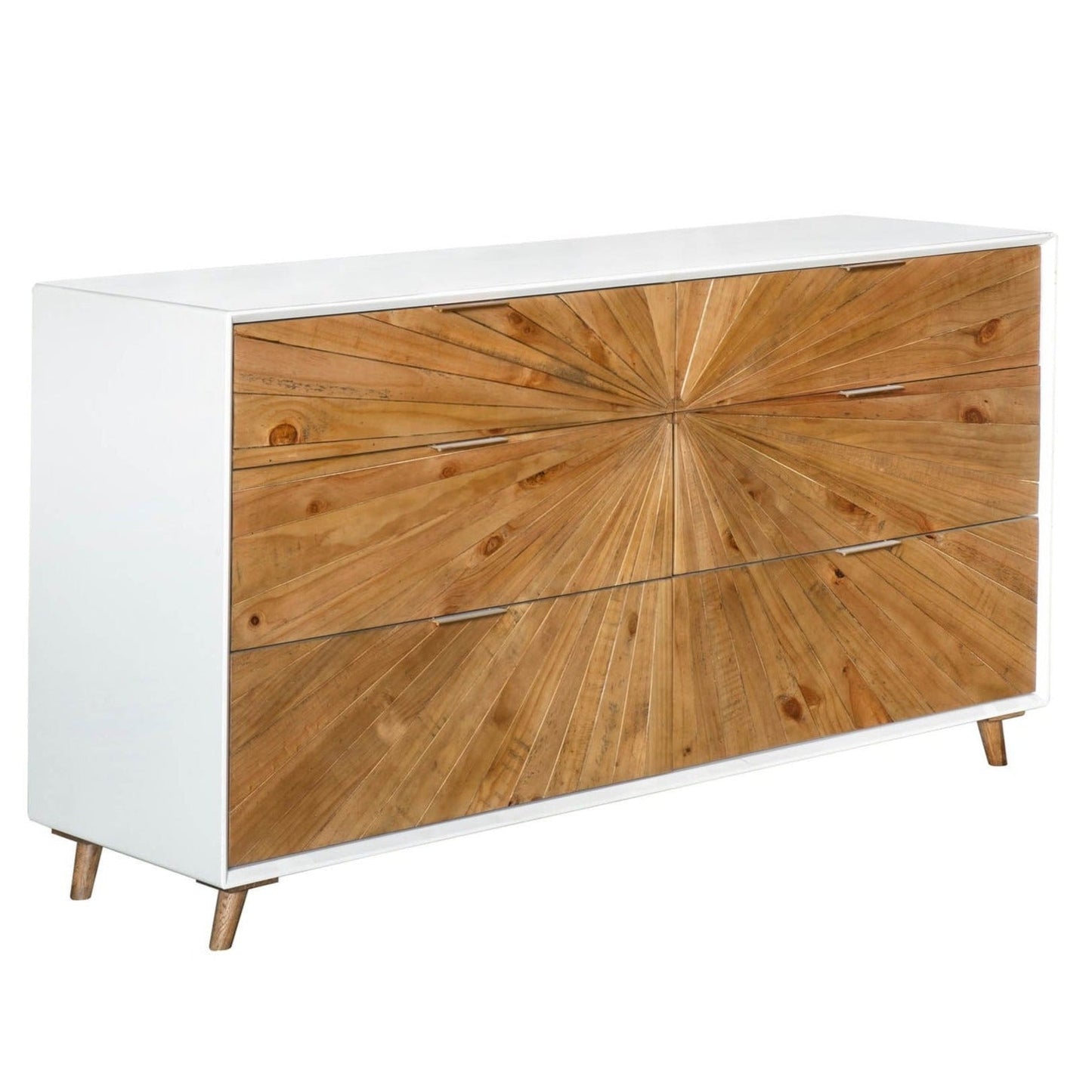 LH Home Reclaimed Wood White Casablanca 6 Drawer Dresser